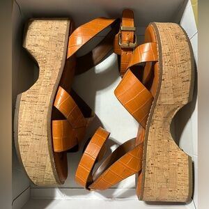 Franco Sarto Tan Platform Sandals